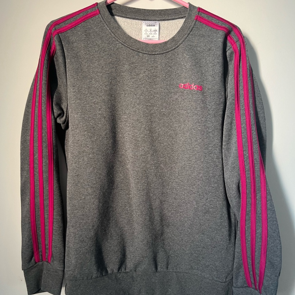 Adidas sweatsuit - heather grey and magenta